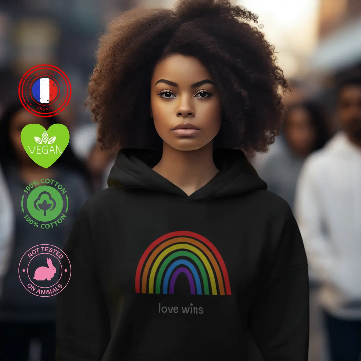 sweat à capuche lgb arc en ciel mois des fiertés