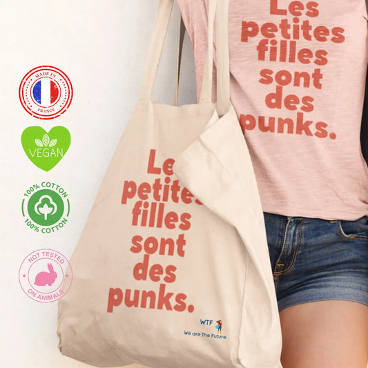 sac de courses féministe les petites filles sont des punks