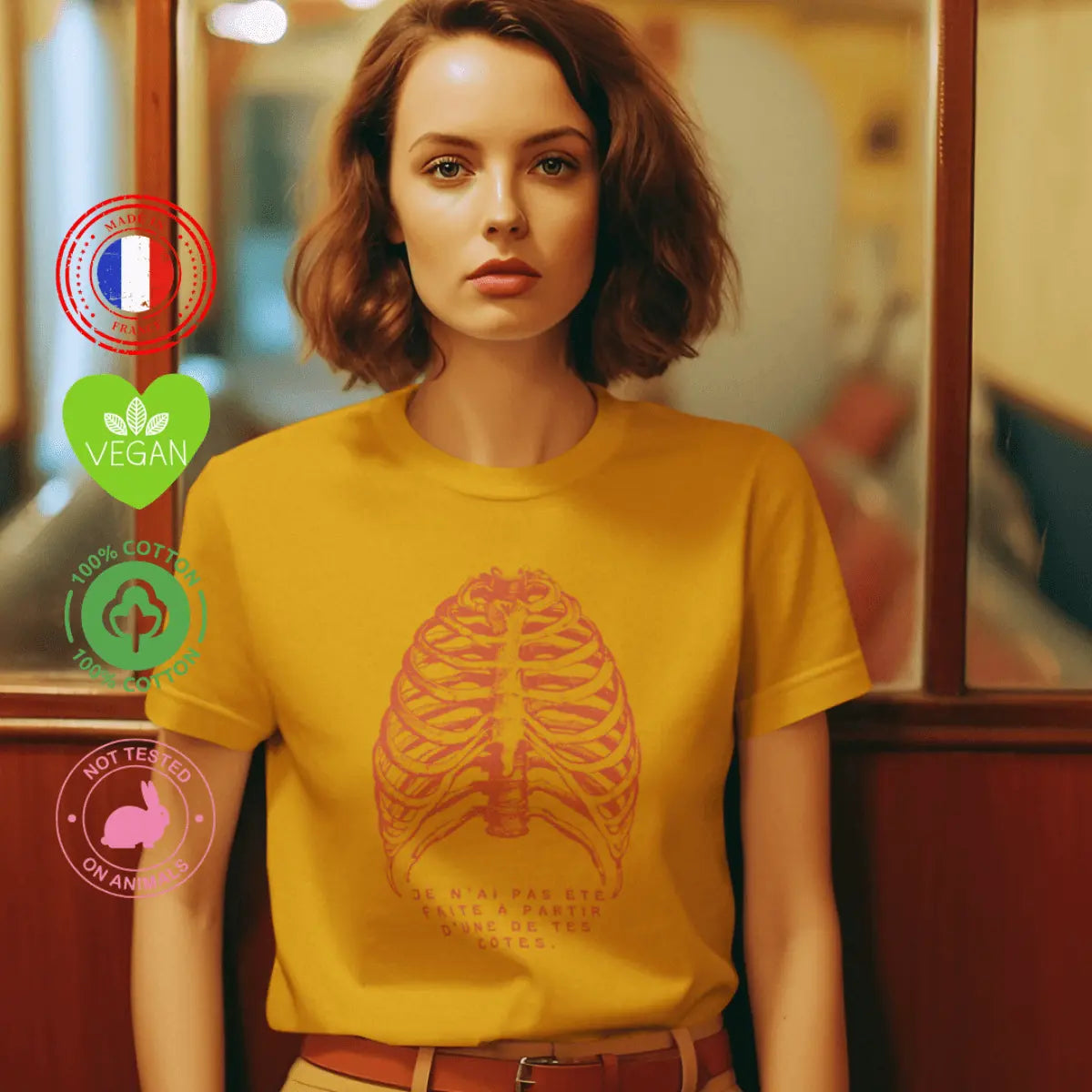 t shirt féministe i was not made from your rib