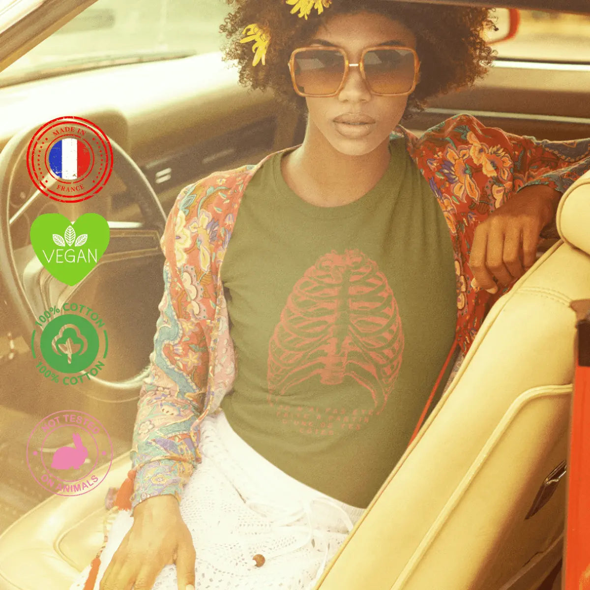 t shirt féministe la femme n'a pas été faite à partir d'une côte de l'homme