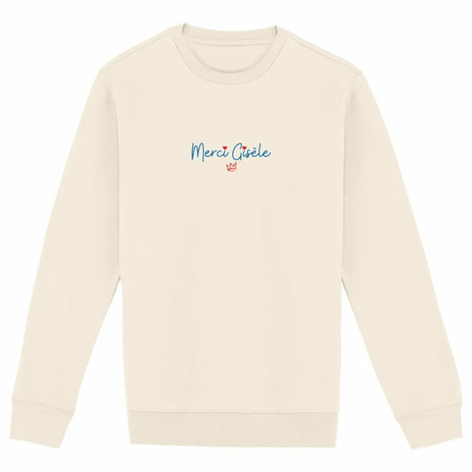 Sweat-shirt féministe « Merci Gisèle » en hommage à Gisèle Halimi. Vêtement engagé pour les droits des femmes et le féminisme militant.