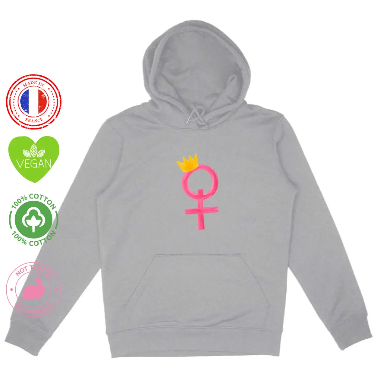 sweat shirt à capuche féministe marque française