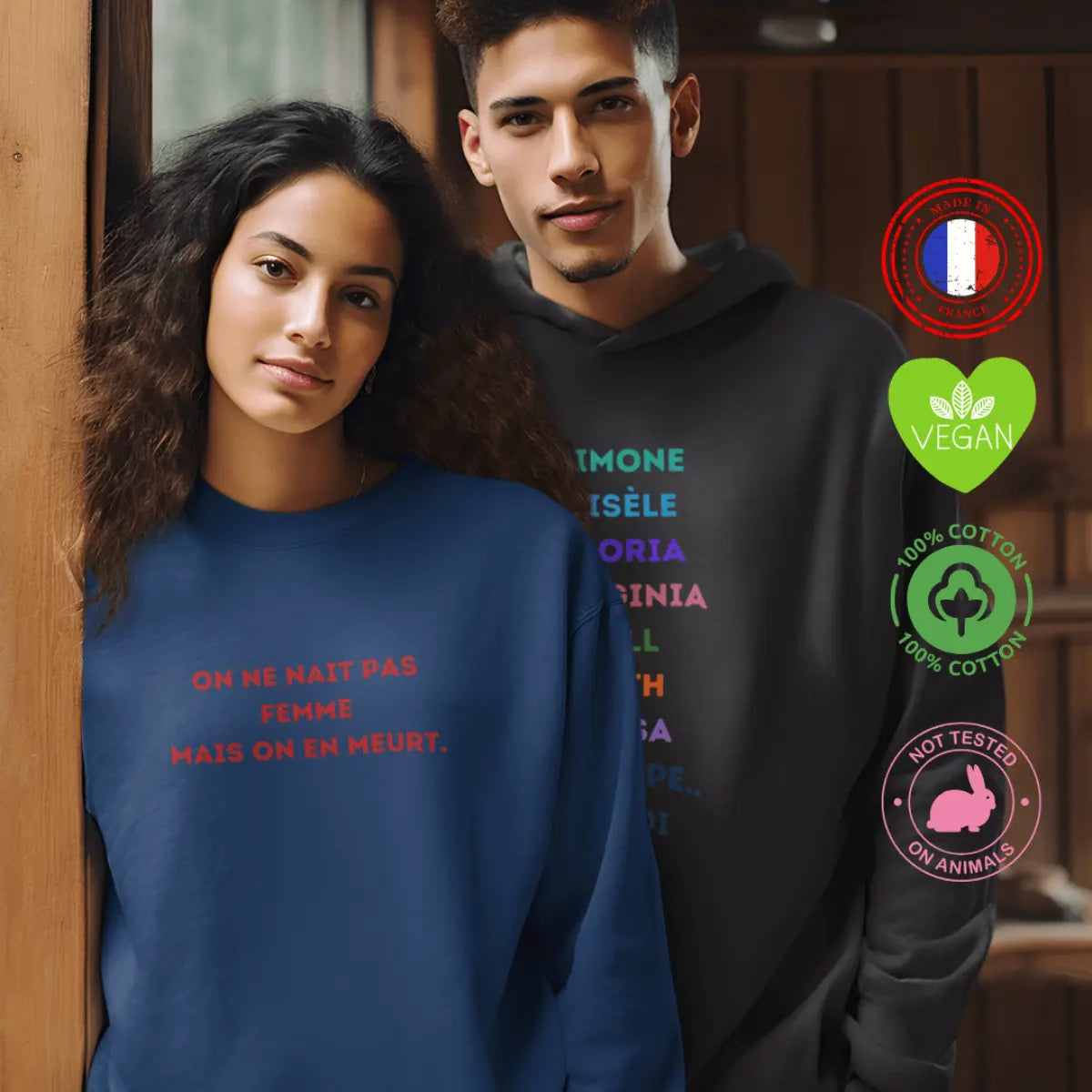 sweat shirt féministe simone de beauvoir