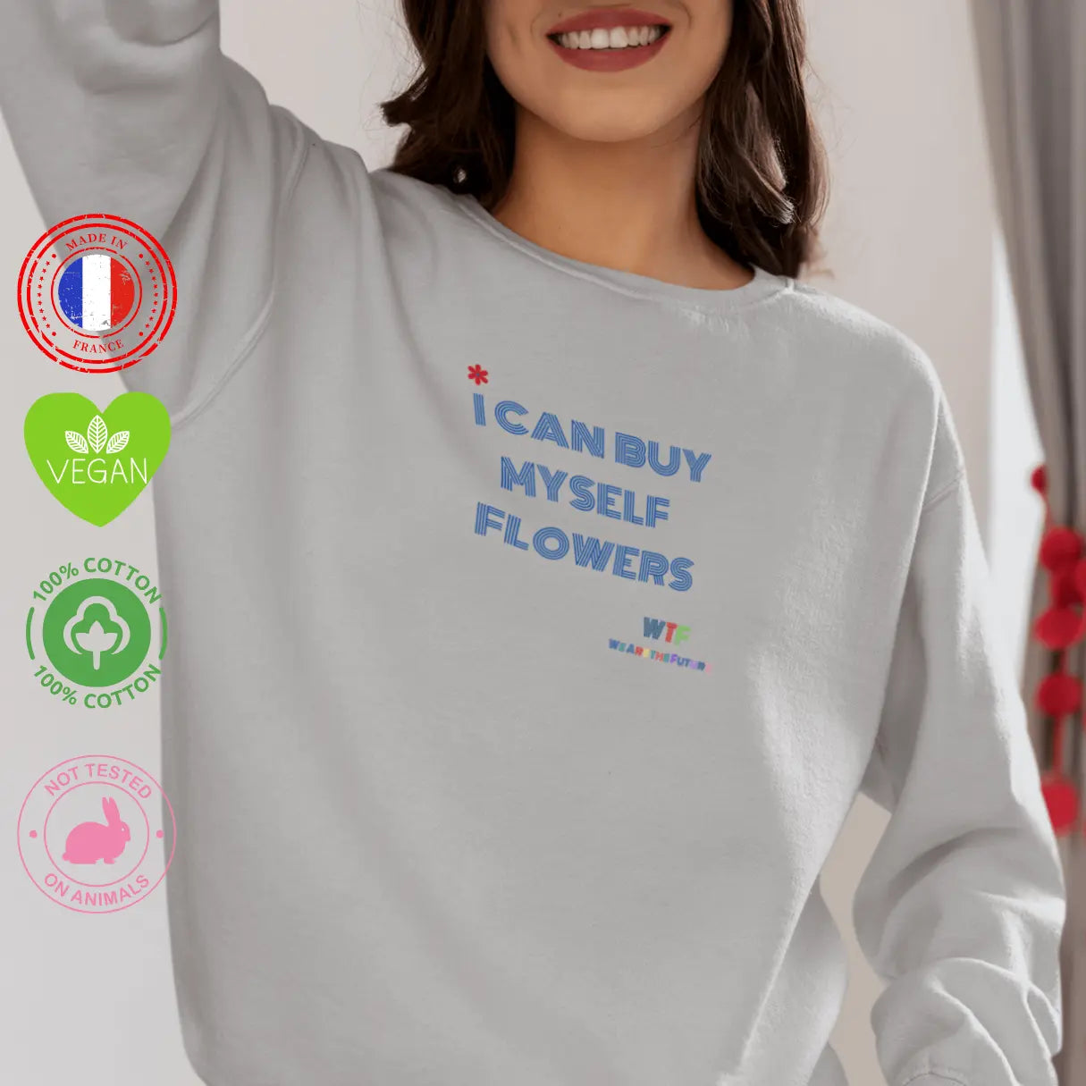 sweat shirt féministe flowers by miley cyrus