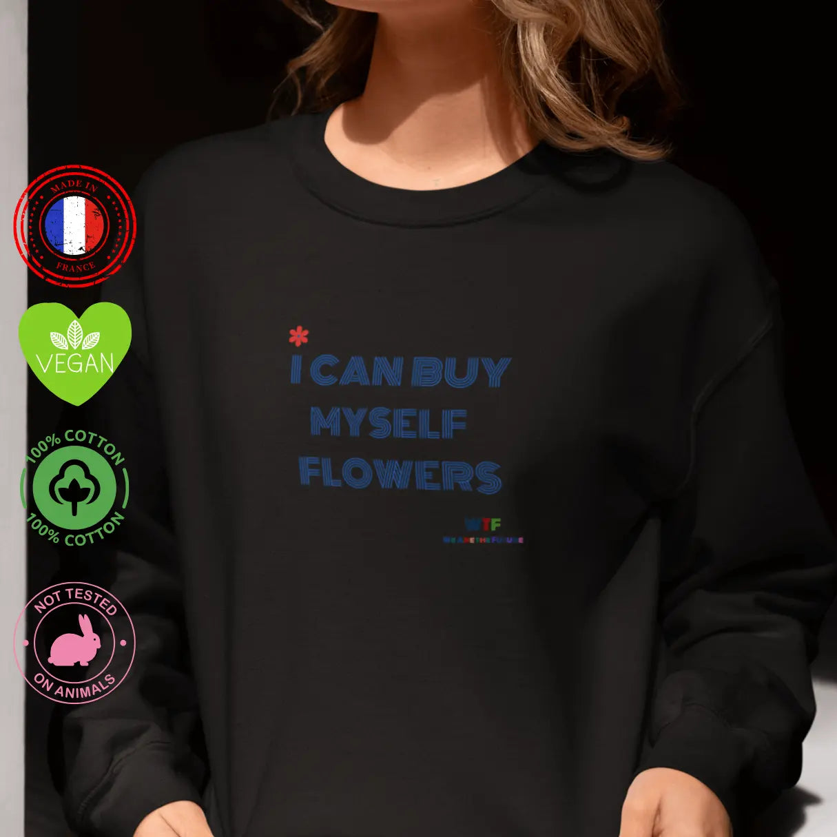 sweat shirt féministe flowers by miley cyrus