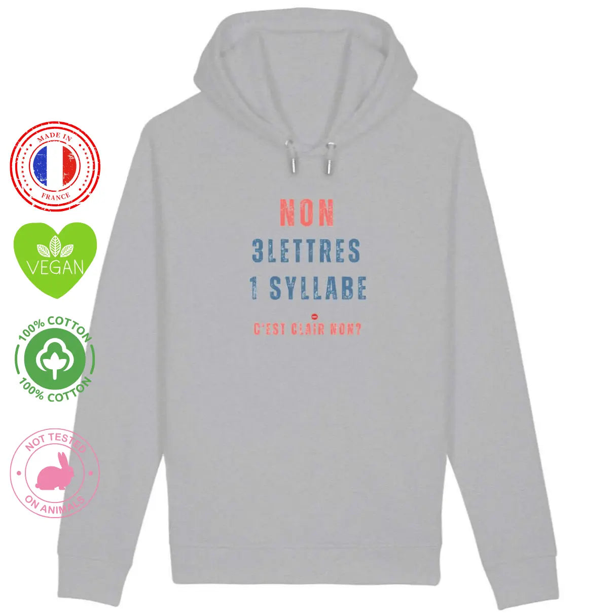 Sweat shirt Féministe Non/gris