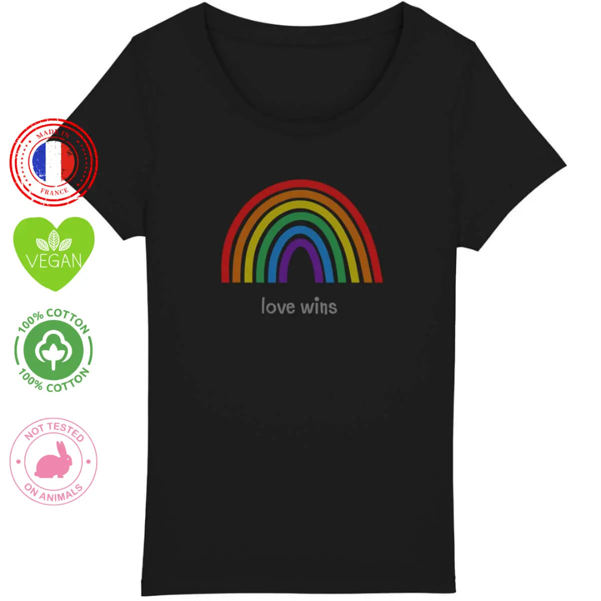 t shirt lgb love wins unisexe