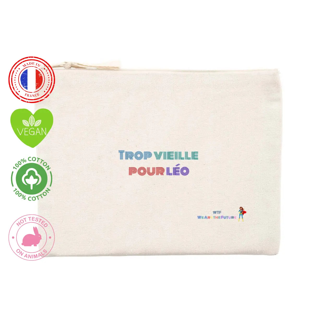 Pochette féministe Trop vieille pour Léo