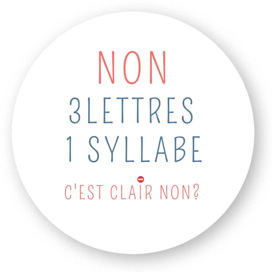 Sticker féministe Non