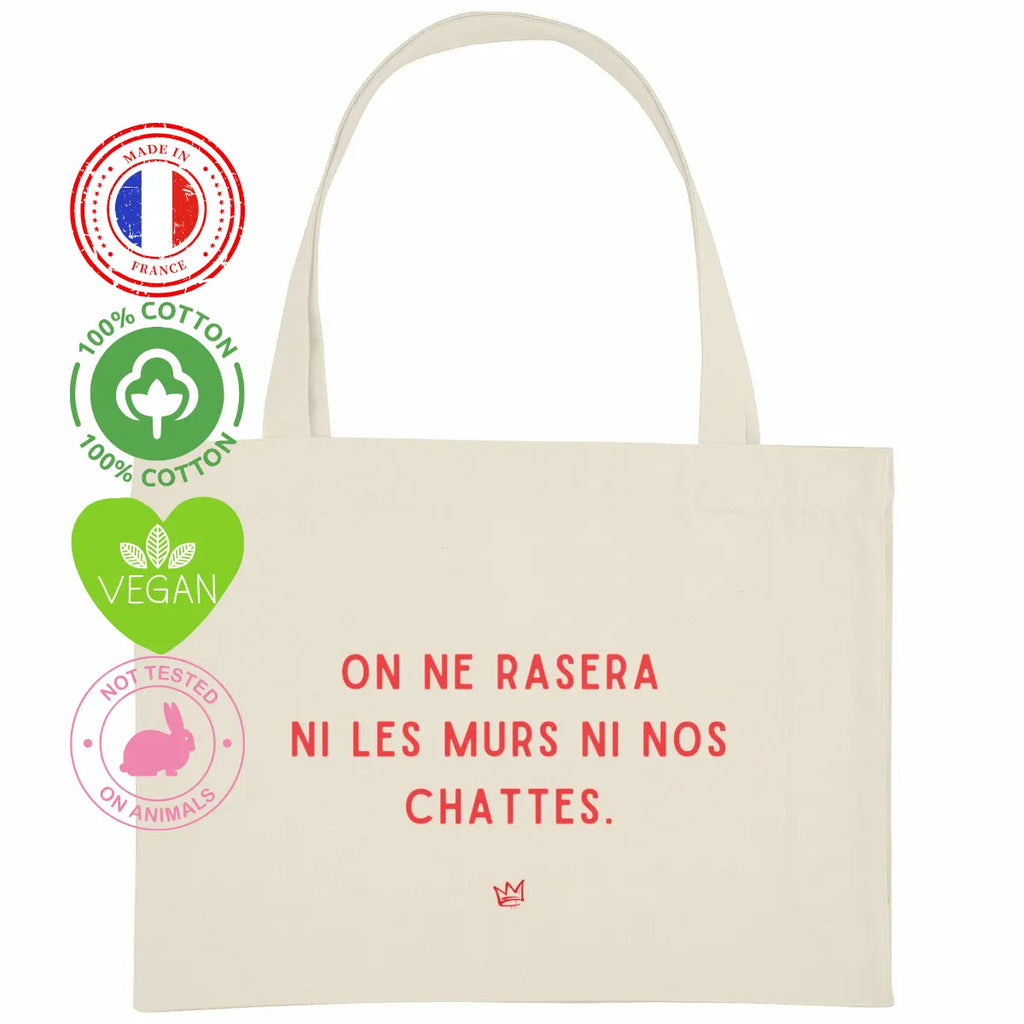 Grand totebag féministe "On ne rasera ni les murs ni nos chattes" We are The Future