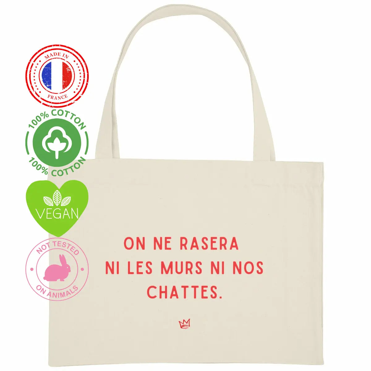 Grand totebag féministe "On ne rasera ni les murs ni nos chattes" We are The Future