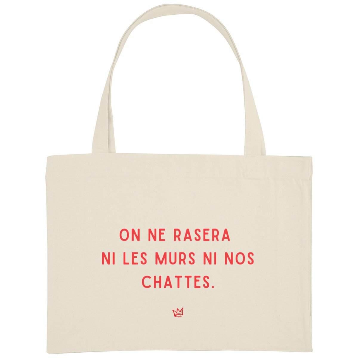 Grand totebag féministe et éthique "On ne rasera ni les murs ni nos chattes" 