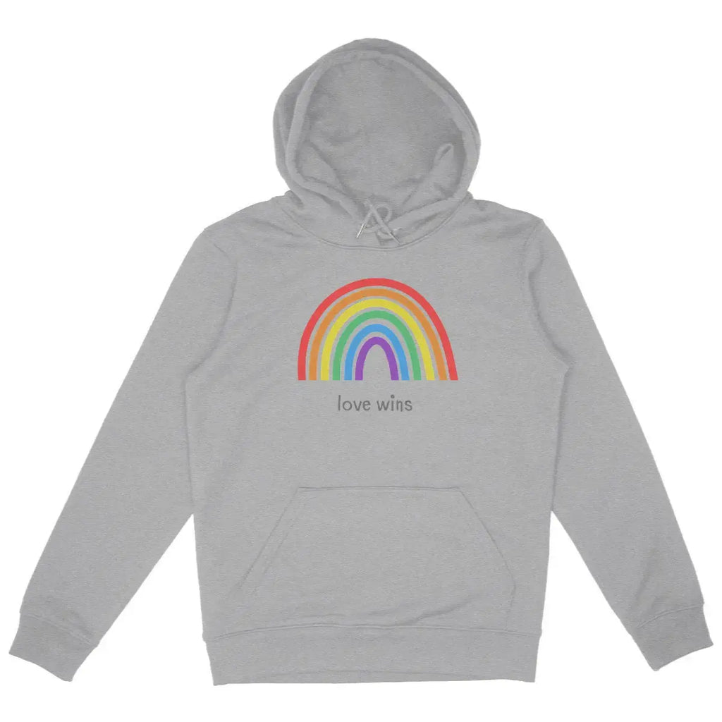sweat shirt à capuche arc en ciel lgb love wins
