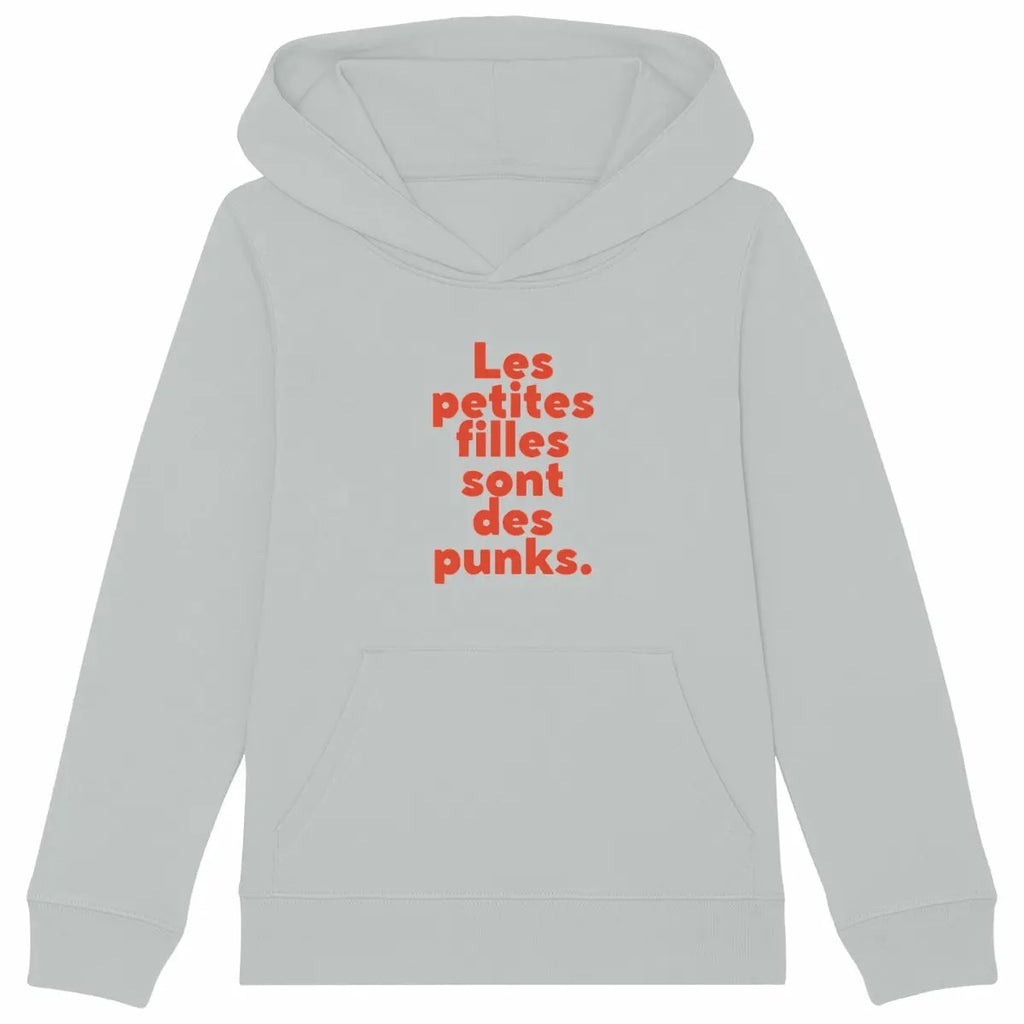Sweat à capuche Enfant Les petites filles sont des punks - gris