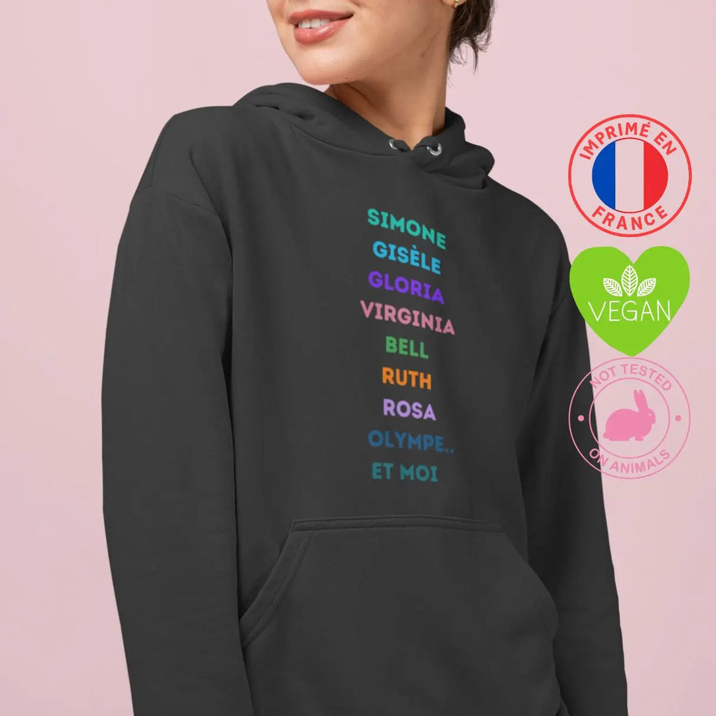 sweat shirt féministe olympe de gouges simone veil gisèle halimi
