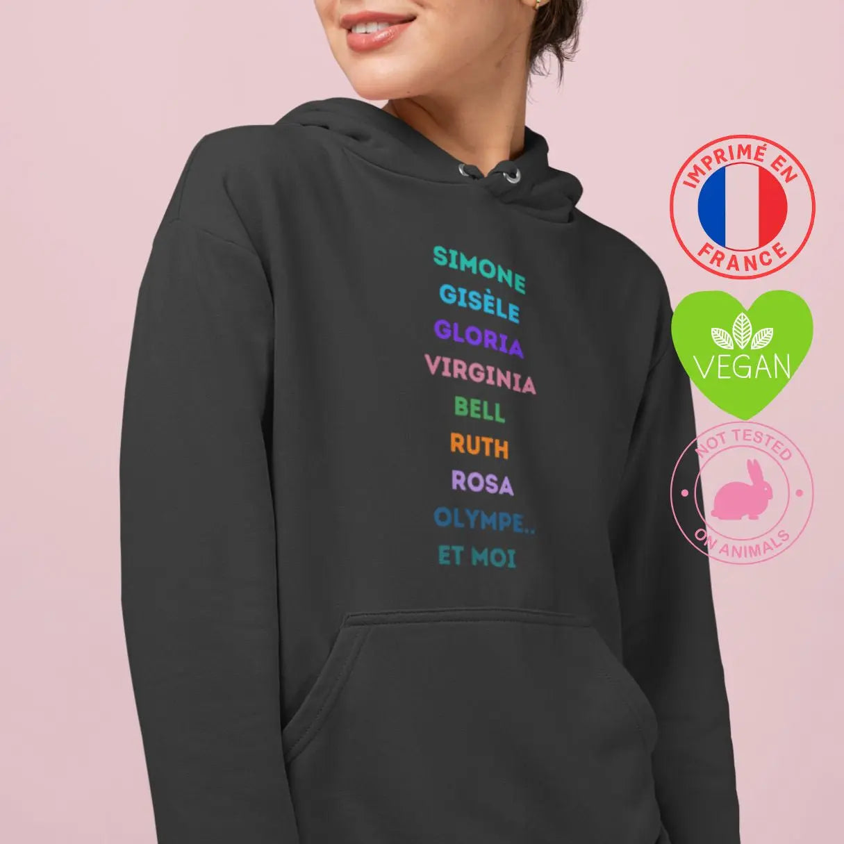sweat shirt féministe olympe de gouges simone veil gisèle halimi
