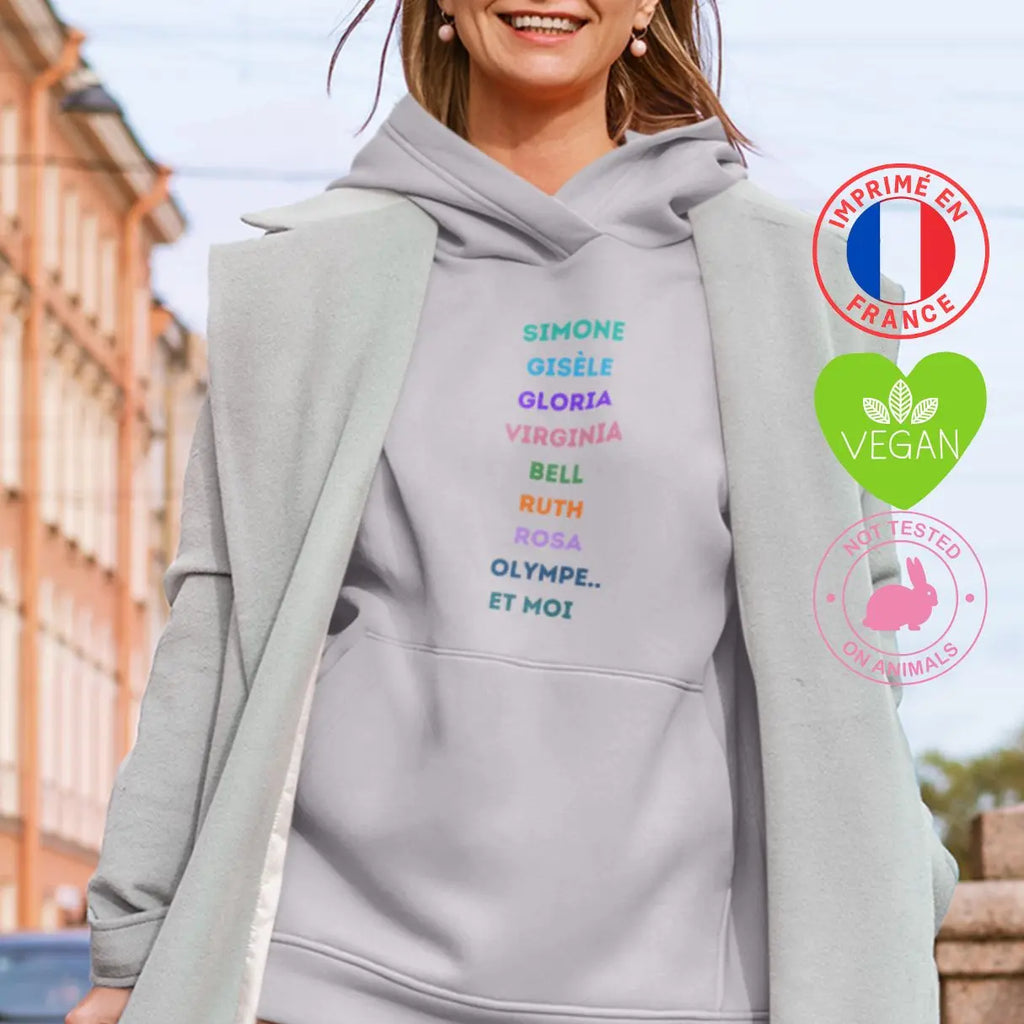 sweat shirt féministe olympe de gouges simone veil gisèle halimi
