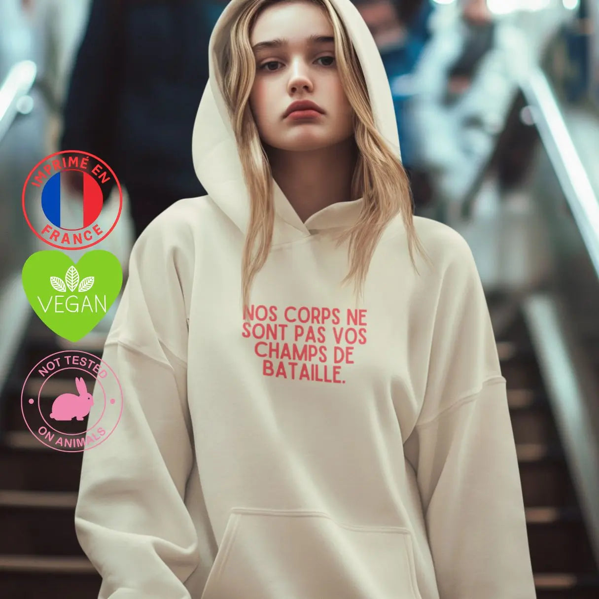 sweat shirt Nos corps ne sont pas des armes de guerre
