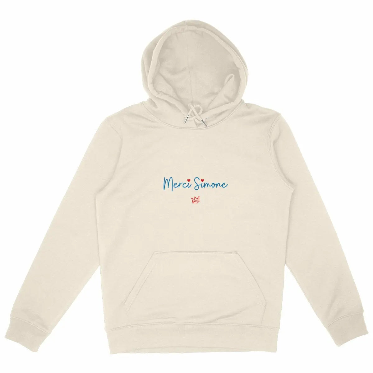 Le sweat-shirt féministe « Merci Simone » ivoire rend hommage à Simone Veil, figure majeure du féminisme français et de la défense des droits des femmes.