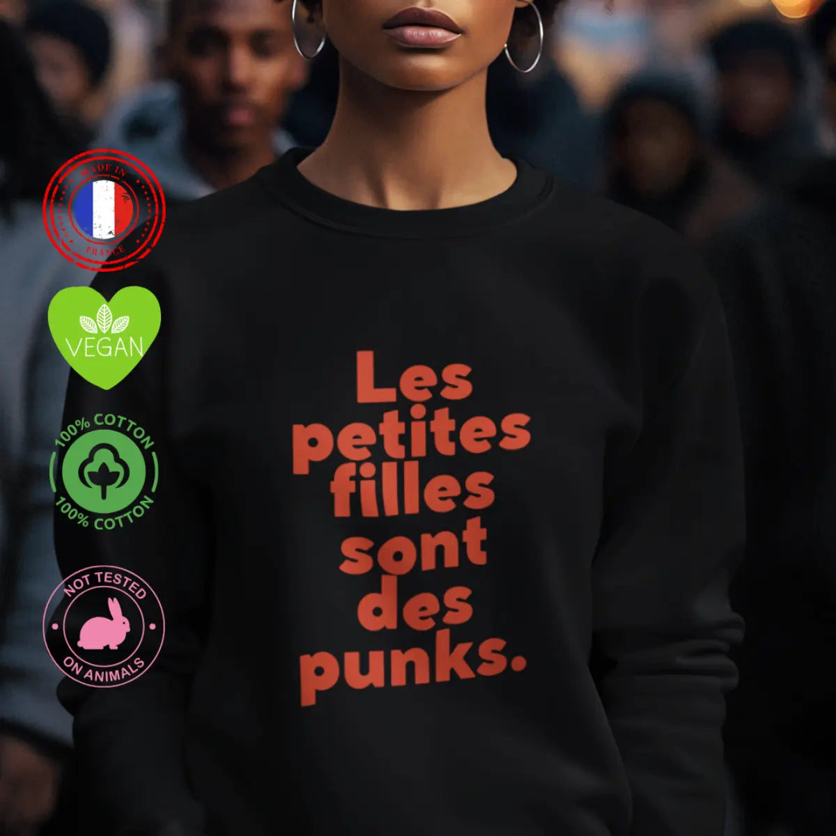 Sweat shirt femme les petites filles sont des punks
