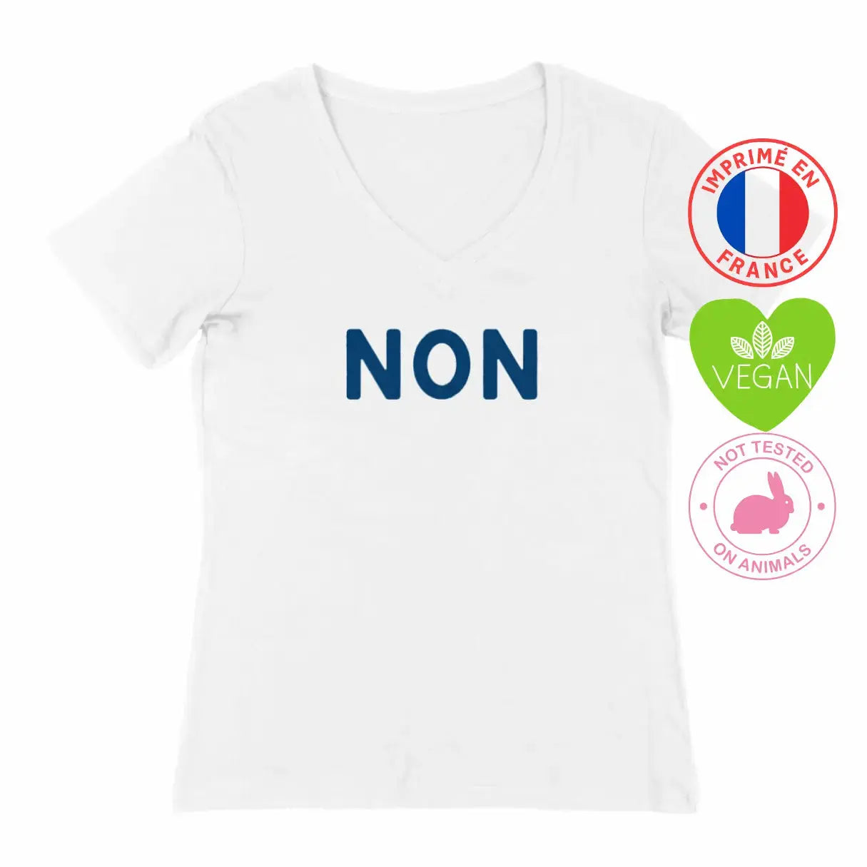 T-shirt Féministe Non col V bleu We are The Future