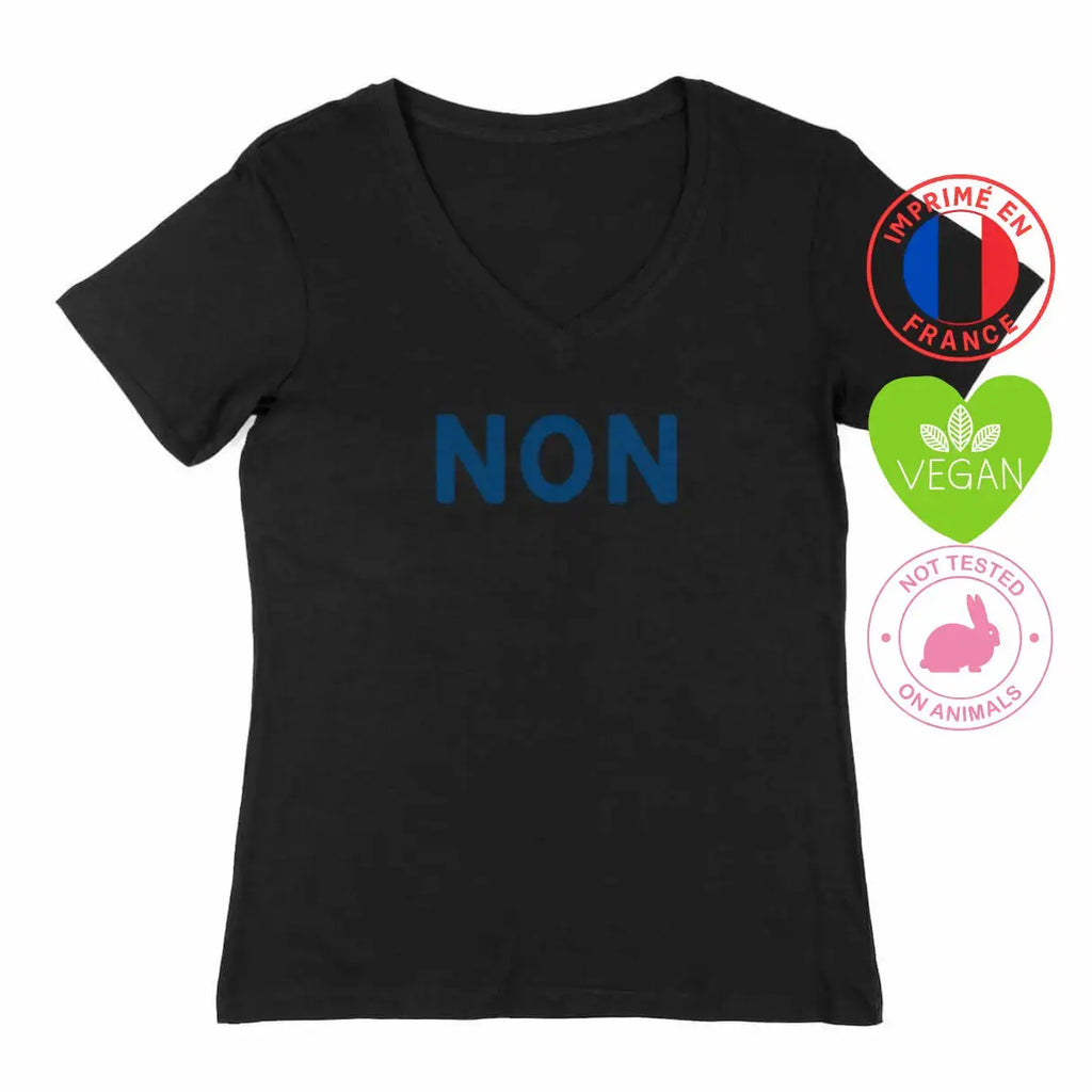 T-shirt Féministe Non col V bleu We are The Future
