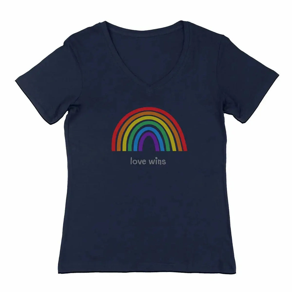 T-shirt lgbt love wins col v bleu