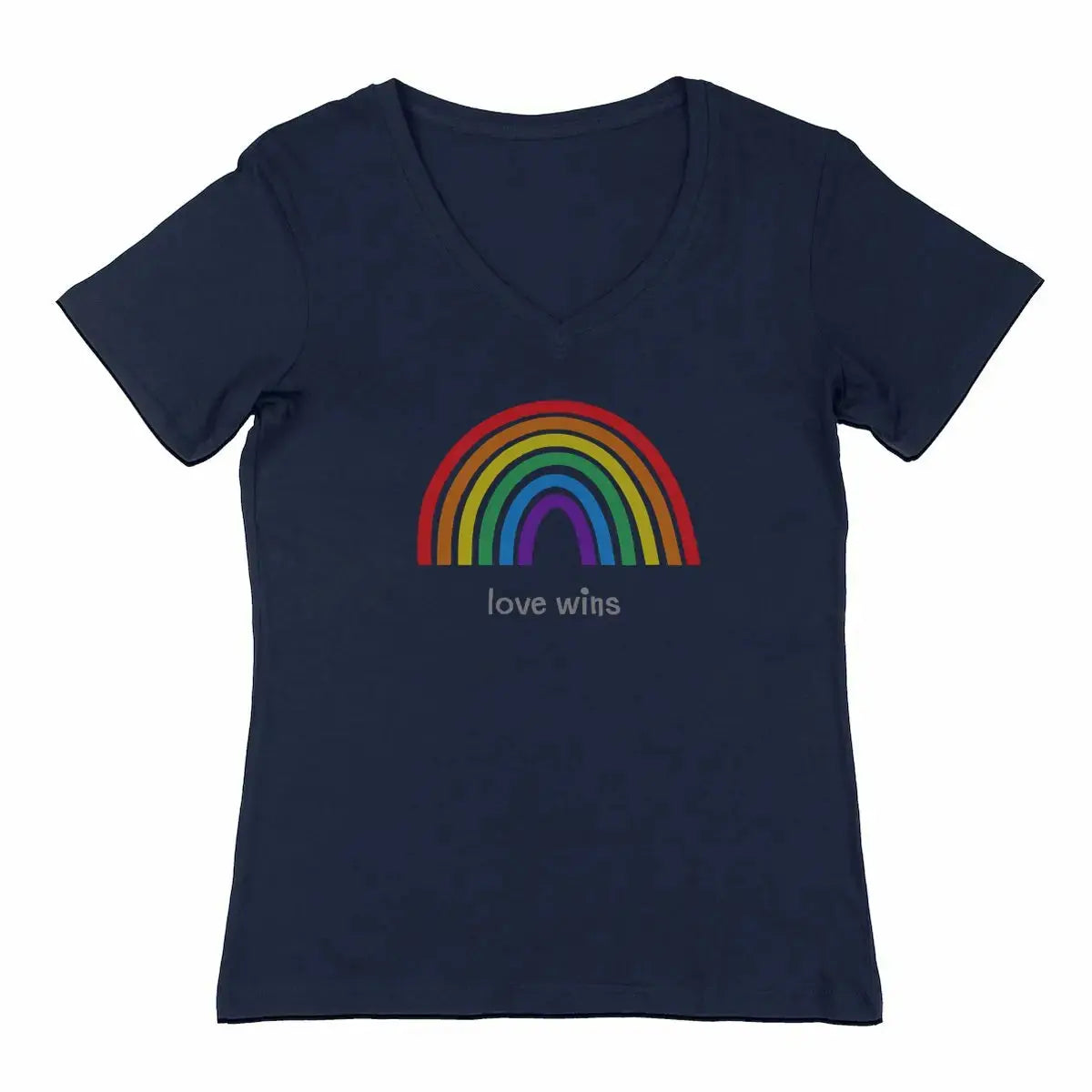T-shirt lgbt love wins col v bleu