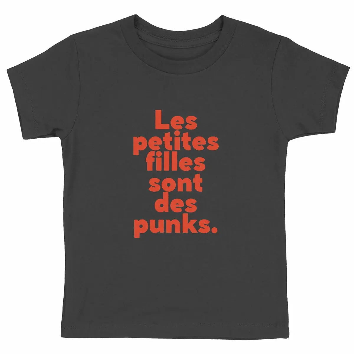 T shirt enfant Les petites filles sont des punks - face_noir