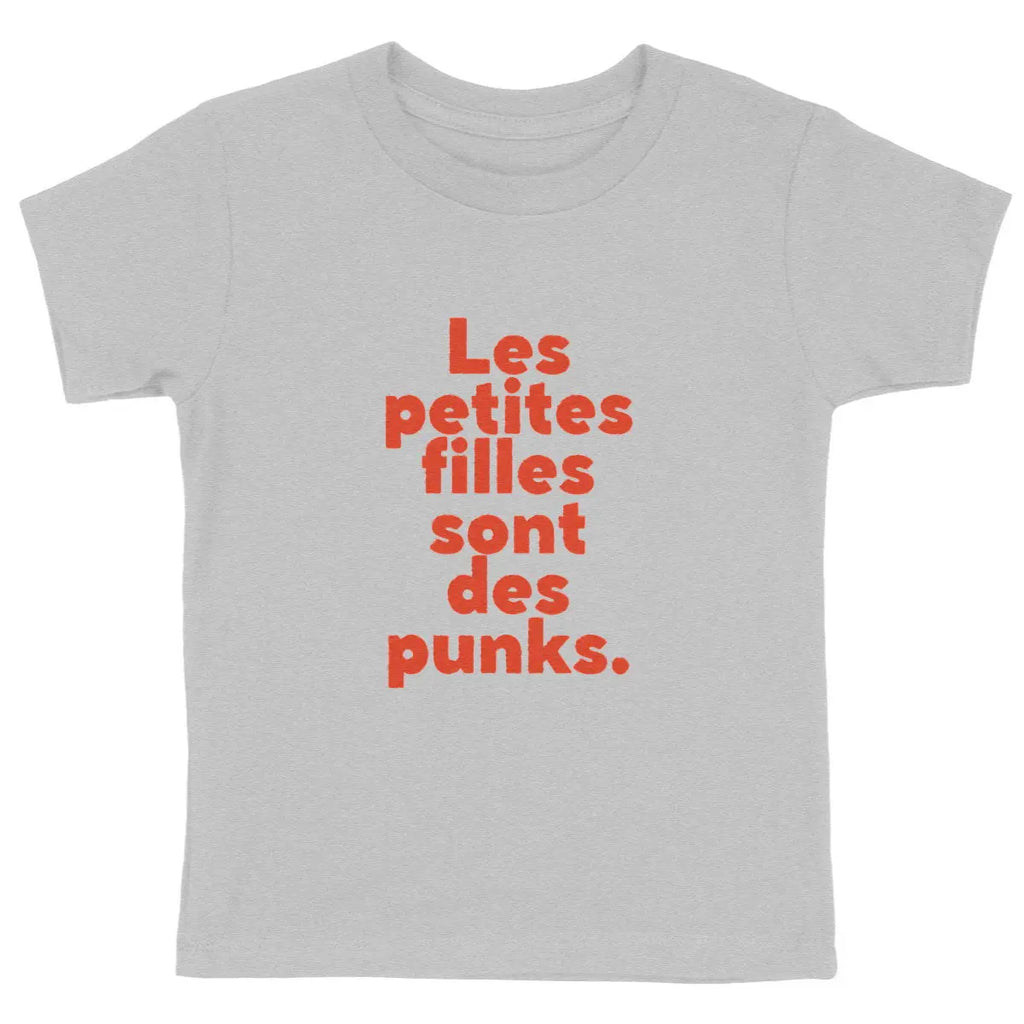 T shirt enfant Les petites filles sont des punks - face_gris