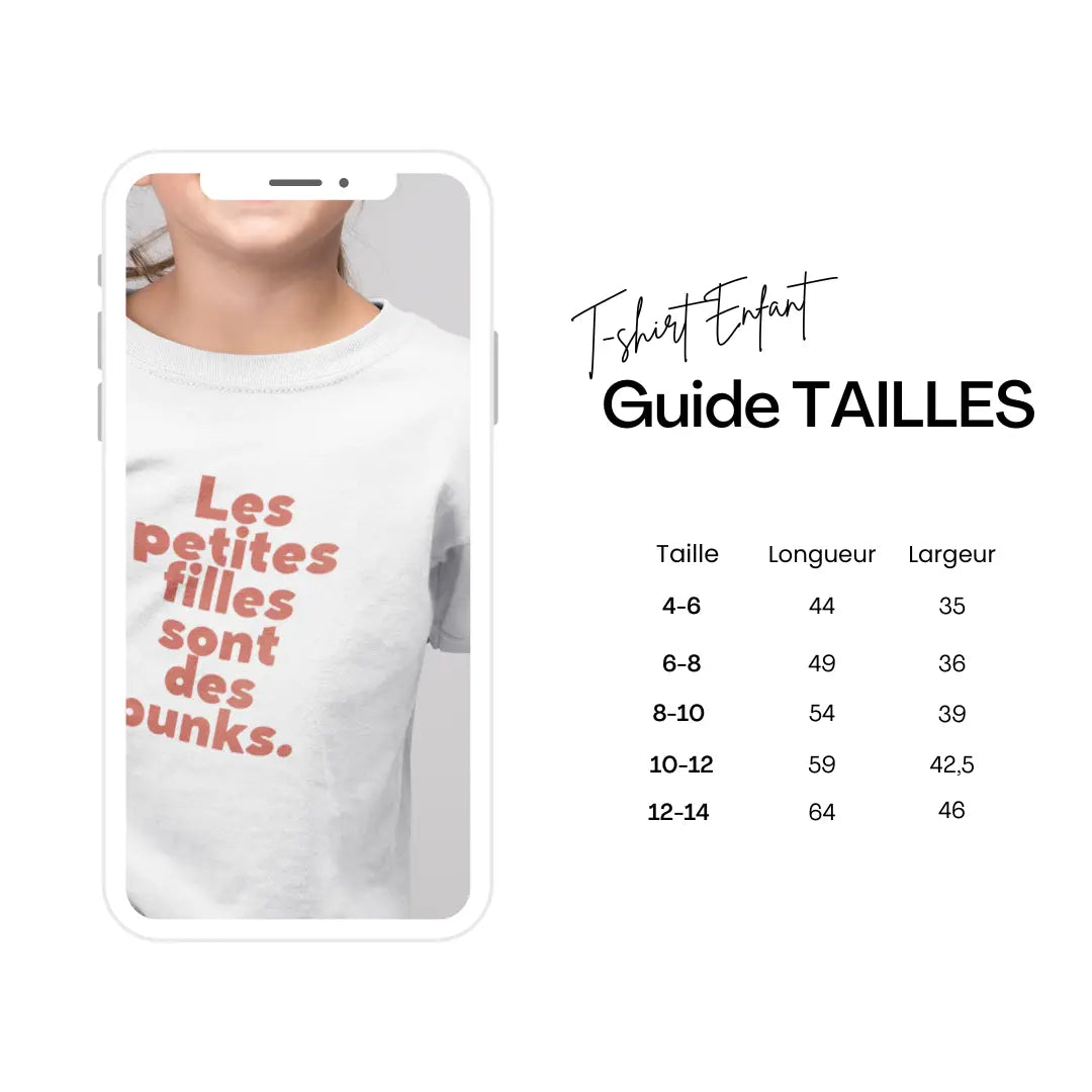 guide des tailles t-shirt enfant