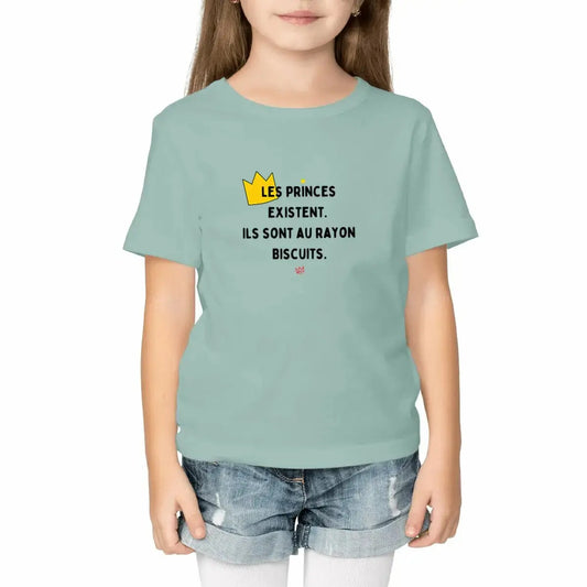 t shirt enfant féministe les petits princes existent ils sont au rayon biscuits message égalité filles garçons