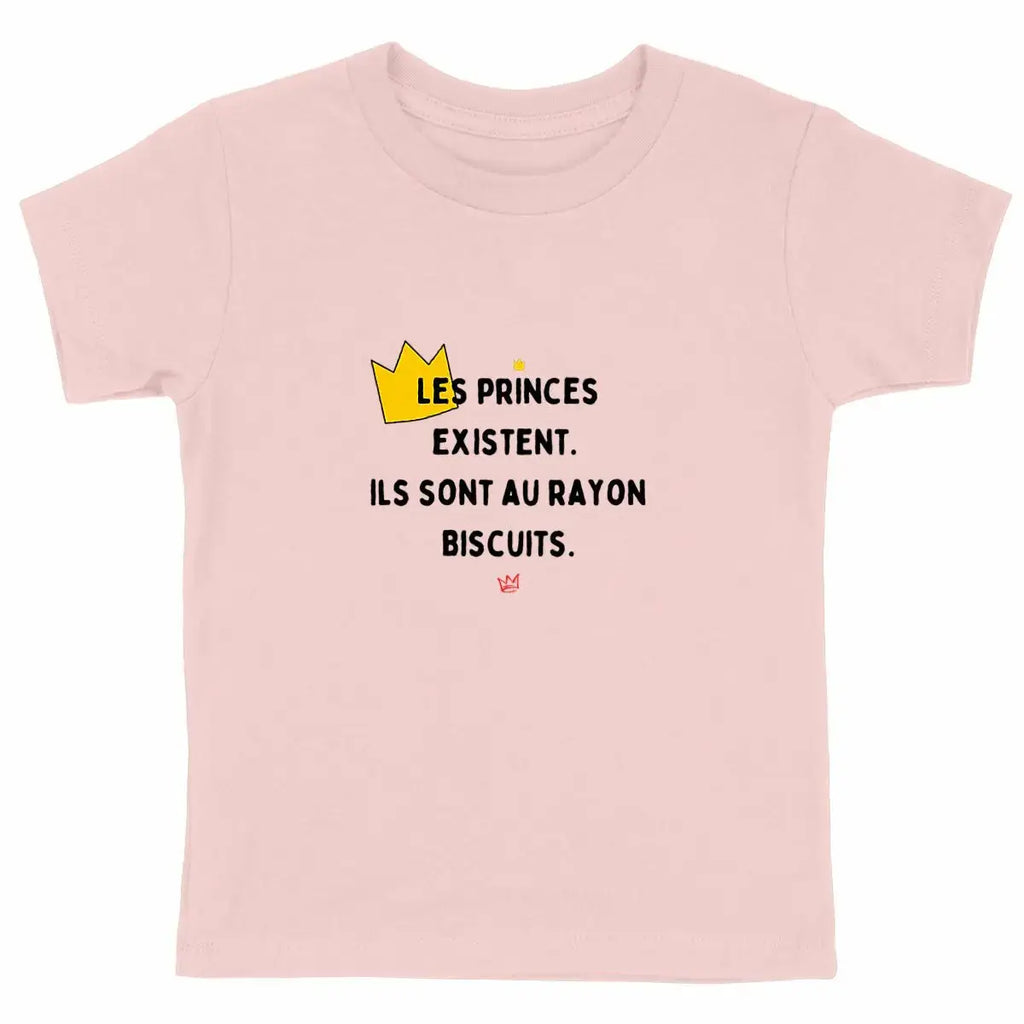t shirt enfant rose slogan les petits princes existent humour féministe