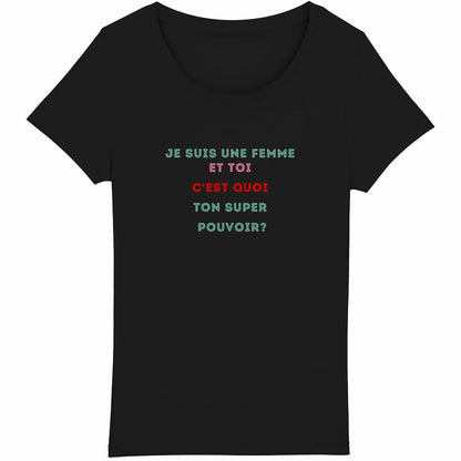 tee shirt je suis une femme - face_noir