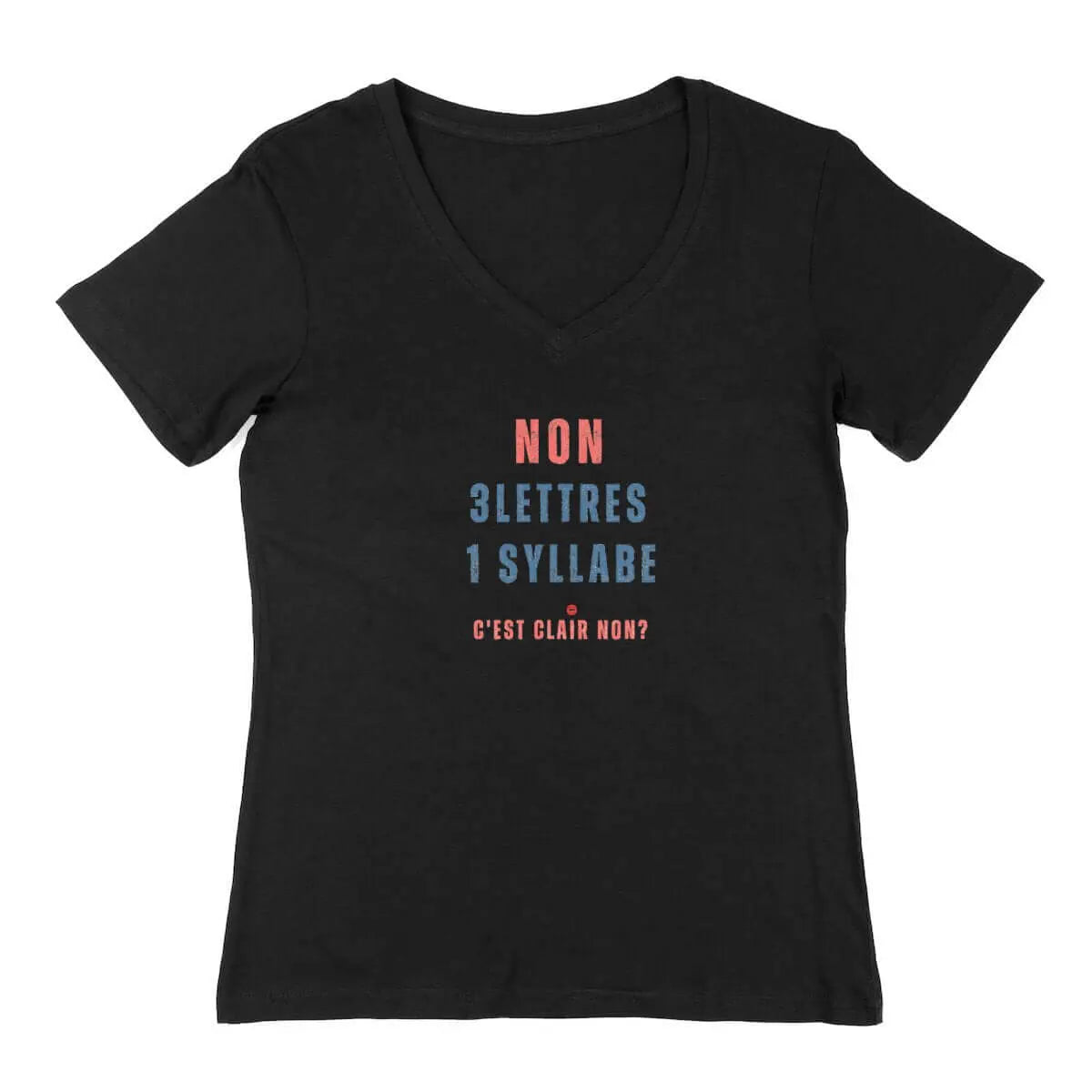 T-shirt féministe Non c'est non col V