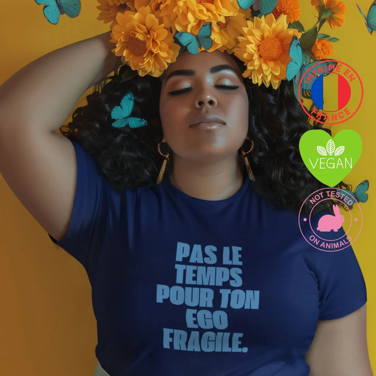 je n'ai pas le temps pour ton ego fragile t shirt féministe
