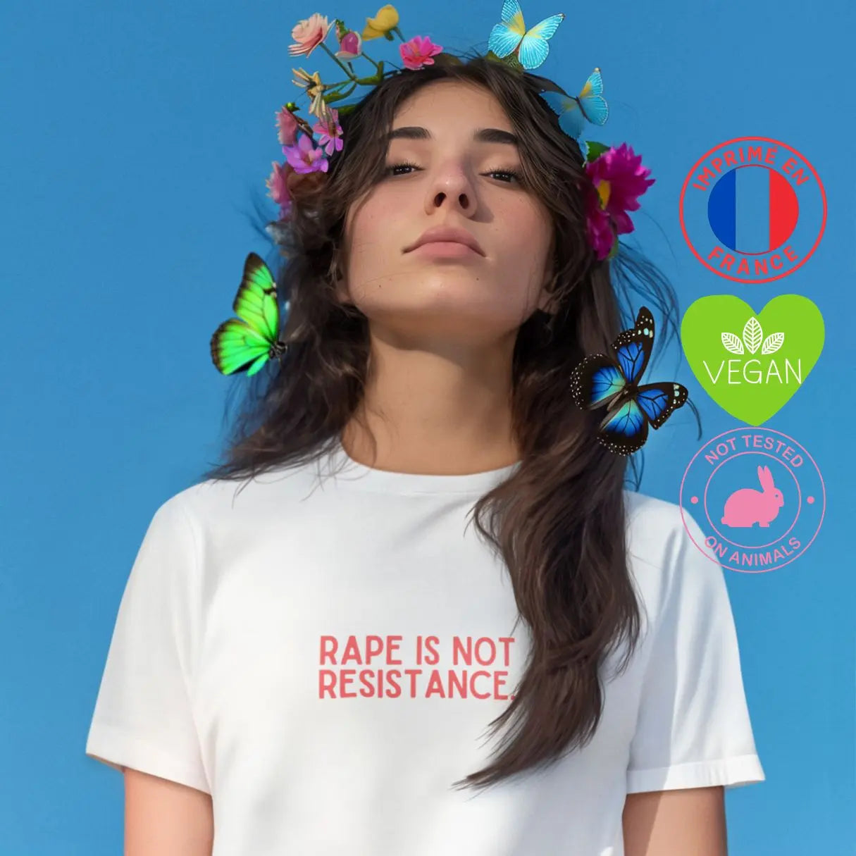 t shirt féministe le viol n'est pas une arme de résistance