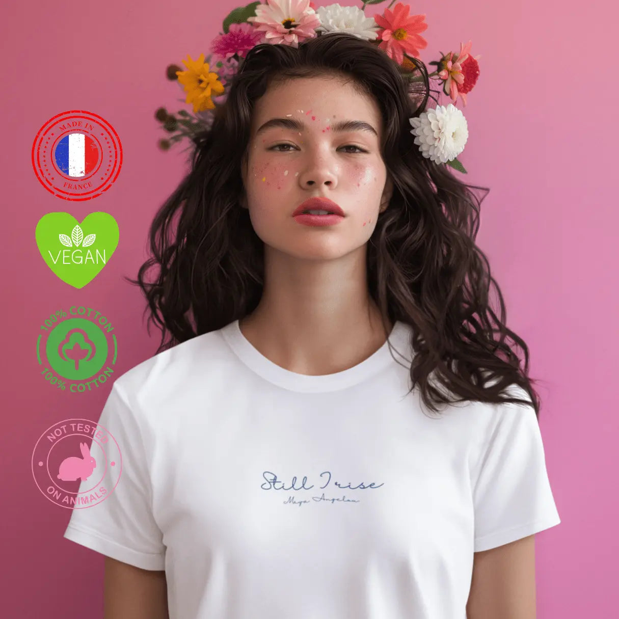 t-shirt féministe and still I rise maya Angelou

