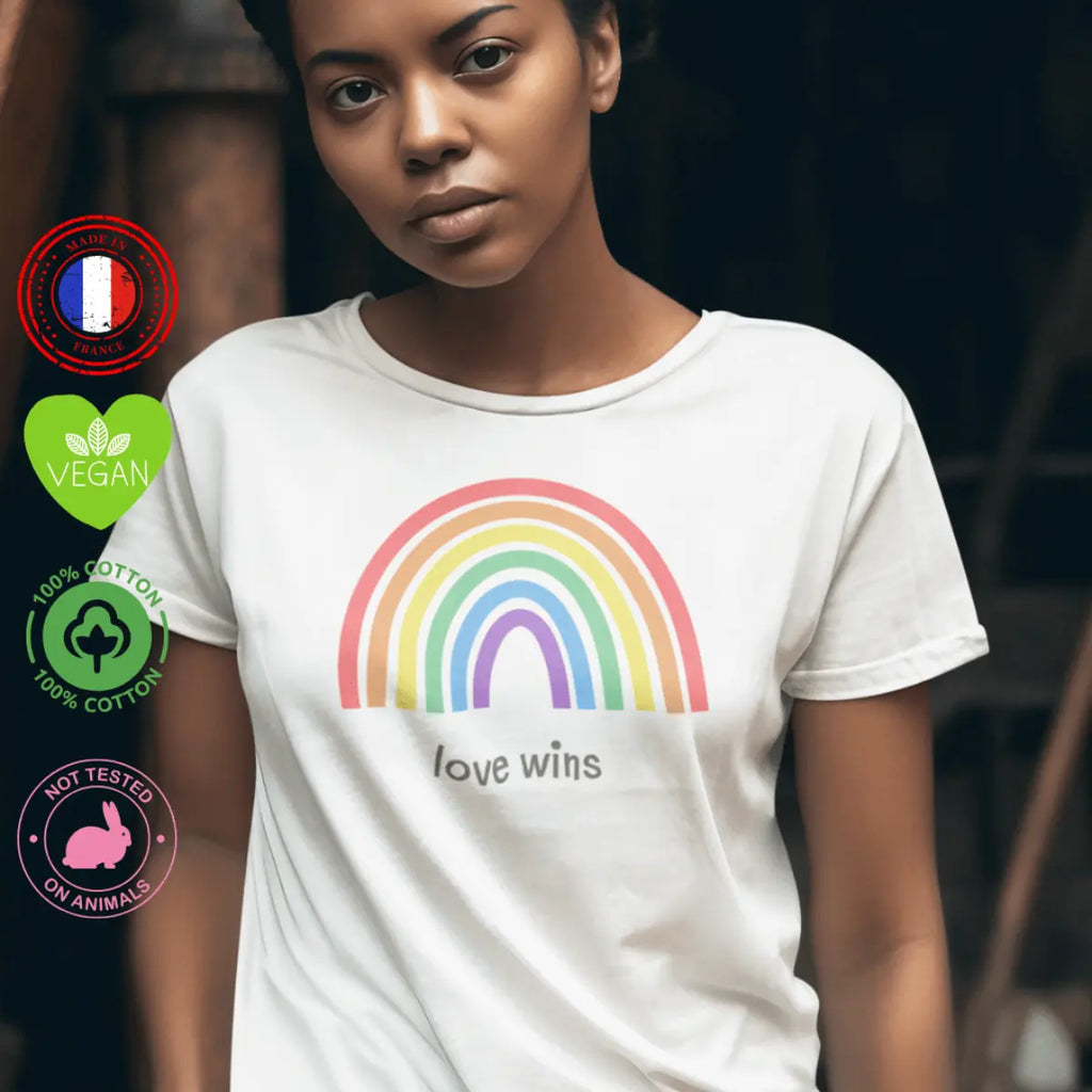 T-shirt lgbtq love wins unisexe blanc
