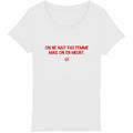 T shirt on ne nait pas femme mais - face_blanc