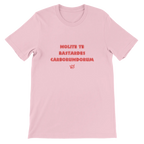 T-shirt unisexe rose avec inscription « Nolite te bastardes carborundorum » – t-shirt féministe inspiré de La Servante écarlate