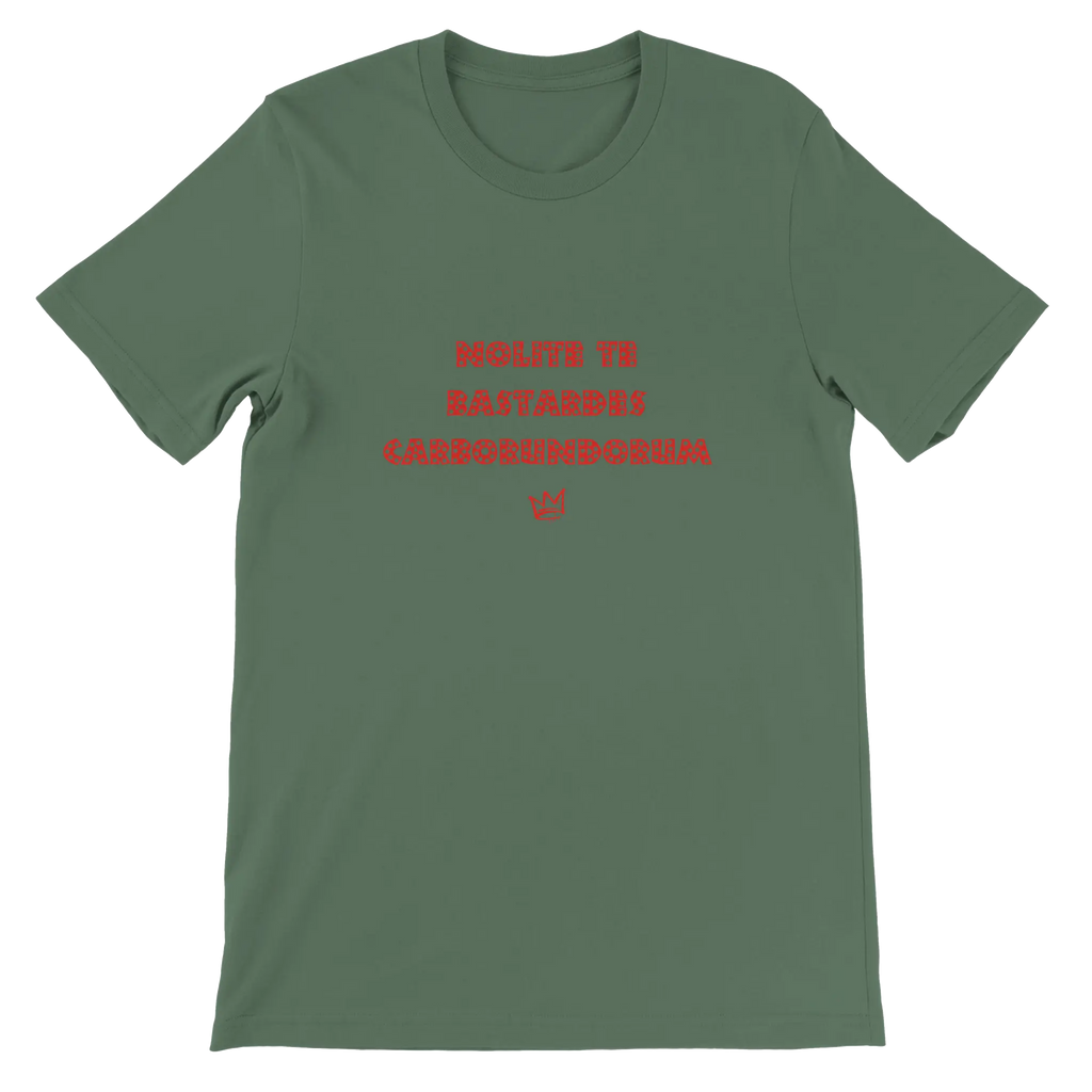 T-shirt unisexe vert kaki avec inscription « Nolite te bastardes carborundorum » – t-shirt féministe inspiré de La Servante écarlate