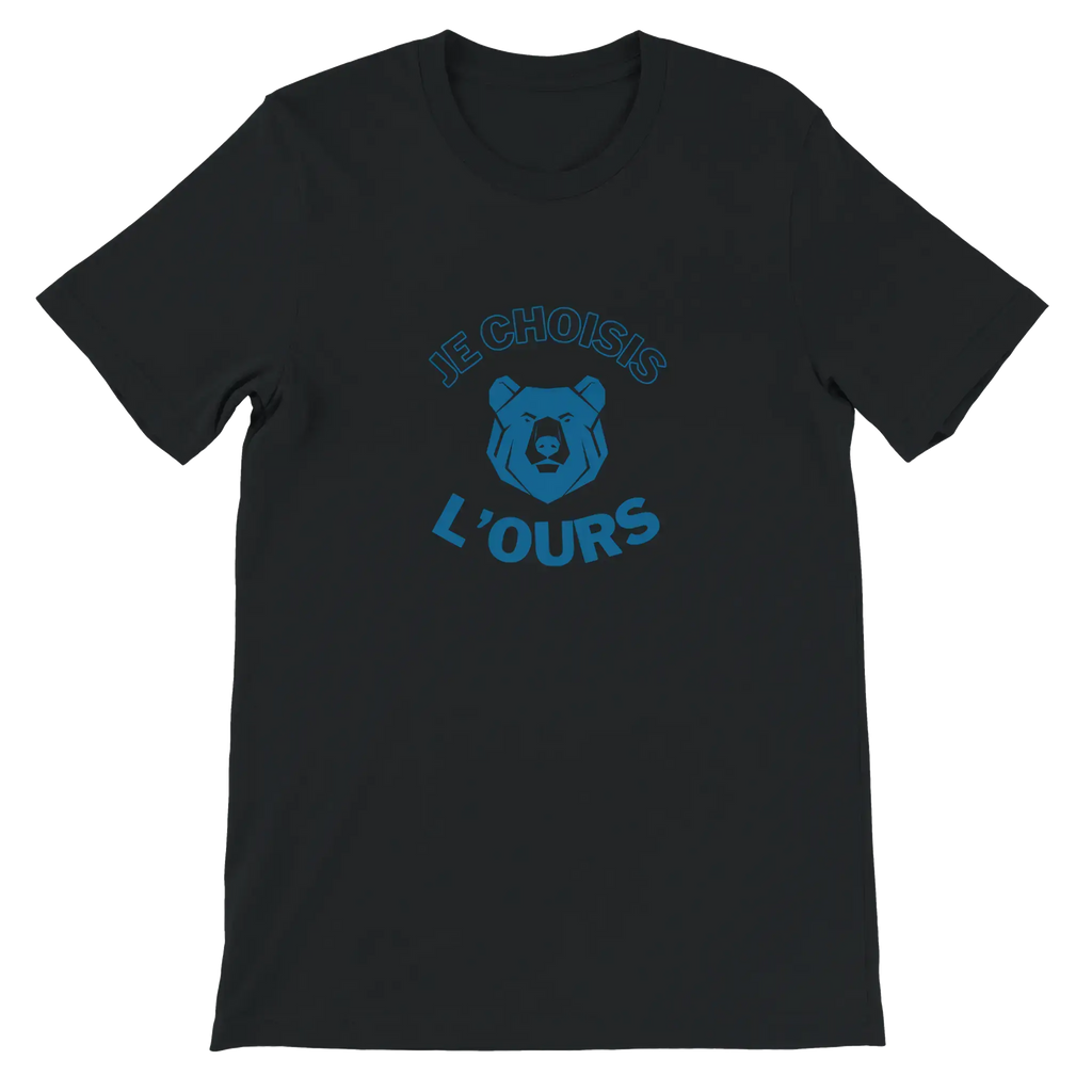 T-shirt unisexe noir avec inscription « Je choisis l'ours » – vêtement féministe