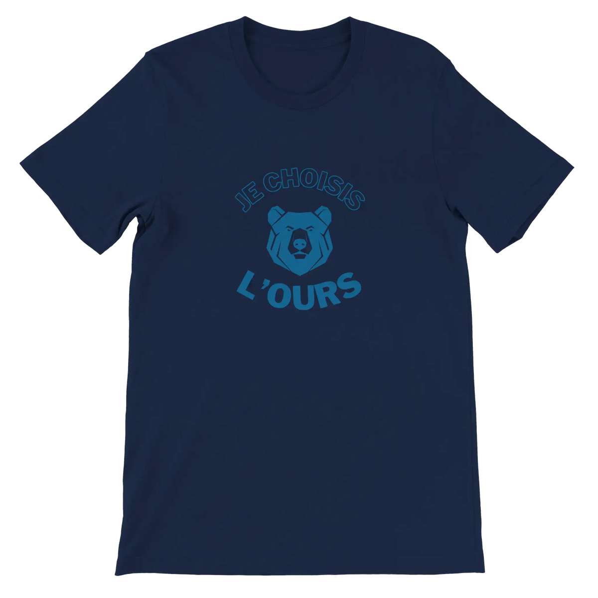 T-shirt unisexe bleu marine avec inscription « Je choisis l'ours » – vêtement féministe
