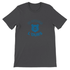 T-shirt unisexe gris foncé avec inscription « Je choisis l'ours » – vêtement féministe