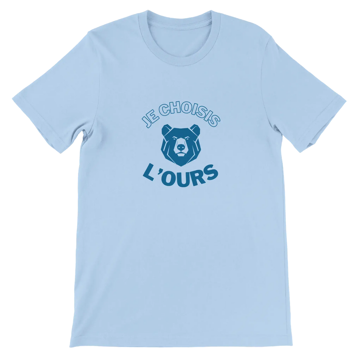T-shirt unisexe bleu pastel avec inscription « Je choisis l'ours » – vêtement féministe