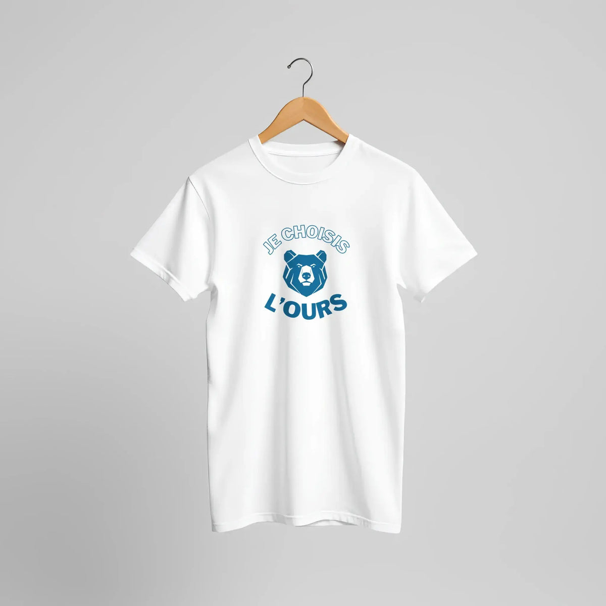 T-shirt unisexe blanc avec inscription « Je choisis l'ours » – vêtement féministe