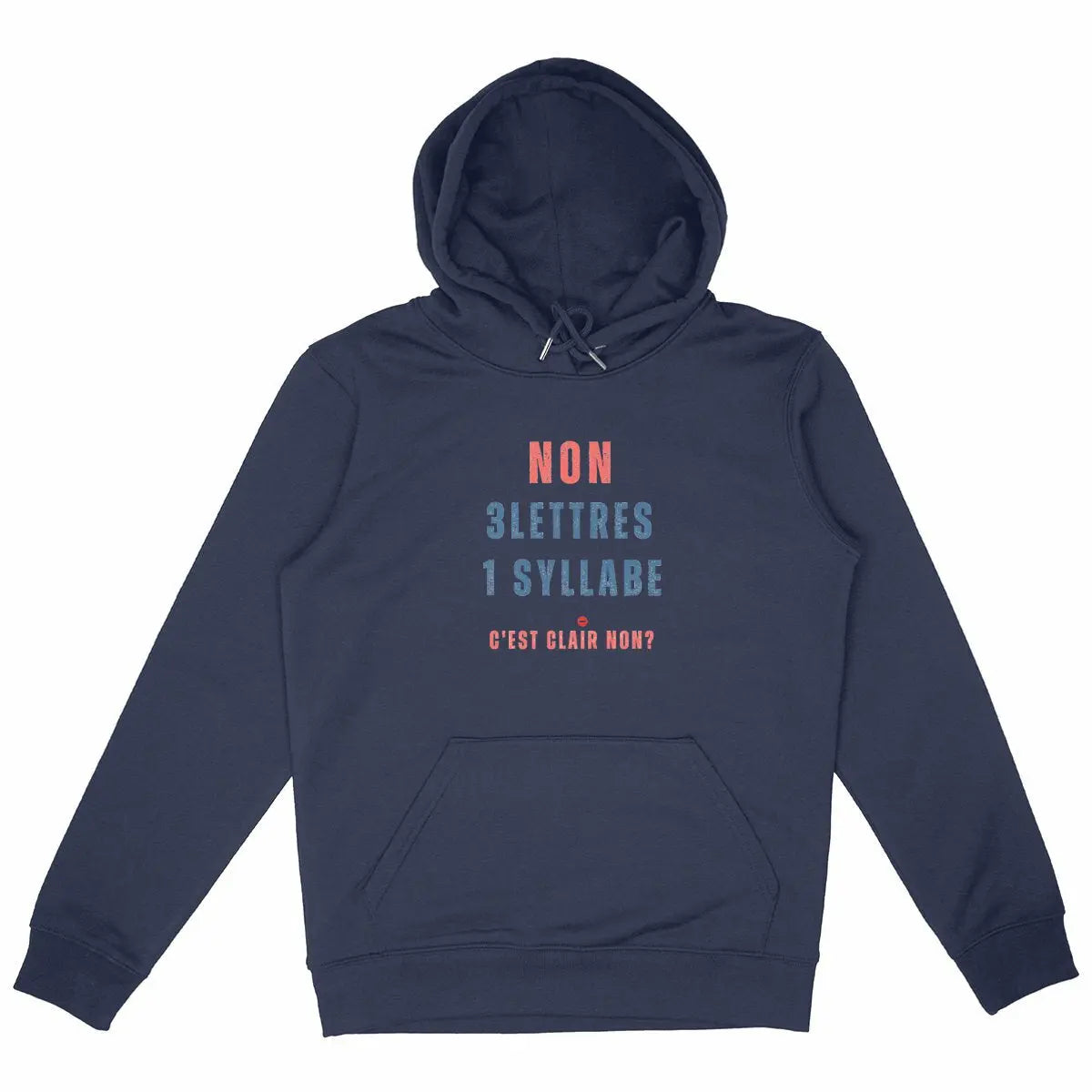 Sweat-shirt féministe noir avec slogan féministe Non c'est Non