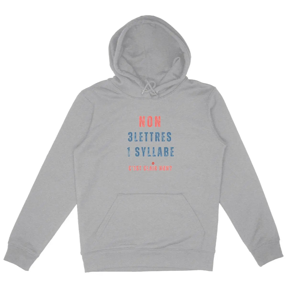 sweat-shirt féministe gris avec slogan sur le consentement ne se négocie pas 