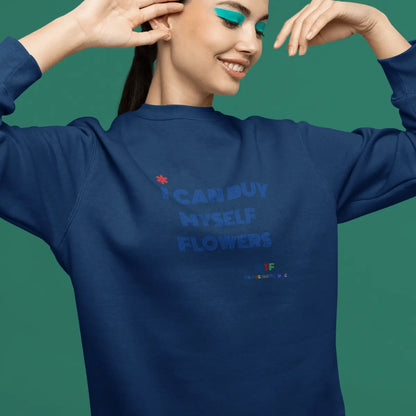 sweat shirt féministe Miley Cyrus flowers bleu marque féministe